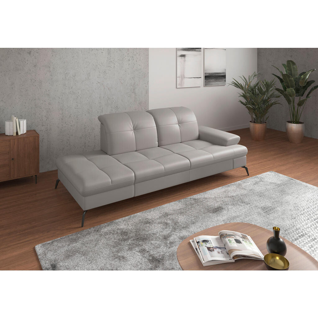 Sit & More LEŇOŠKA, koža, svetlosivá