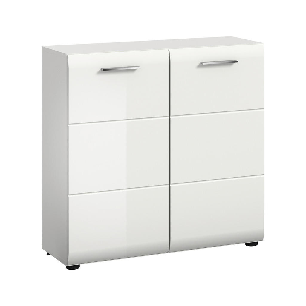 Livetastic KOMODA, biela, biela s vysokým leskom, 80/81/34 cm