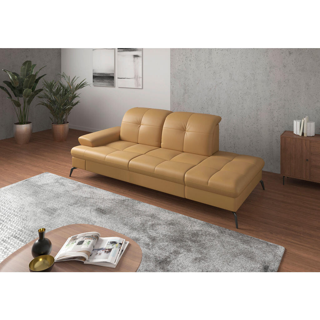 Sit & More LEŇOŠKA, koža, kari žltá