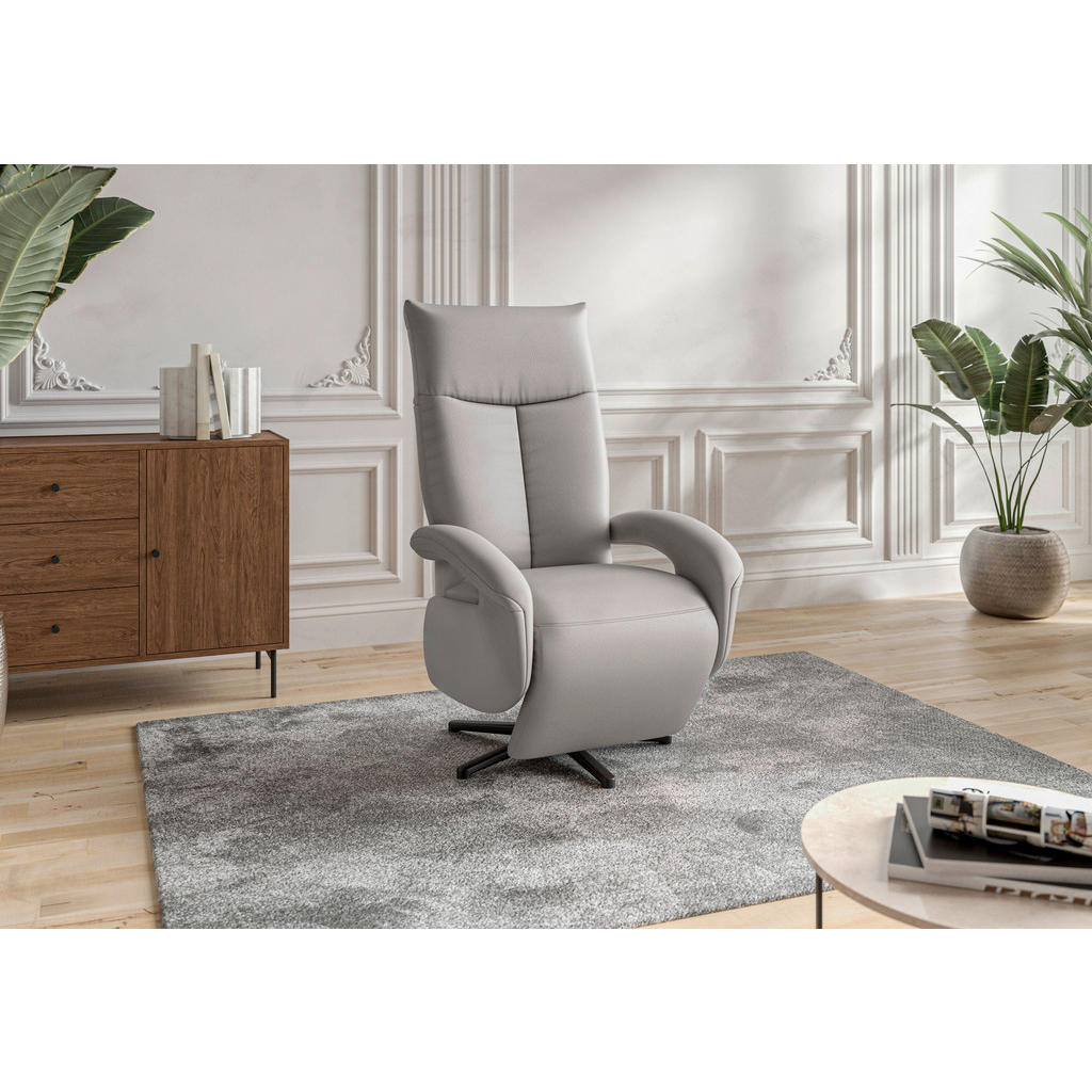 Sit & More KRESLO, koža, svetlosivá