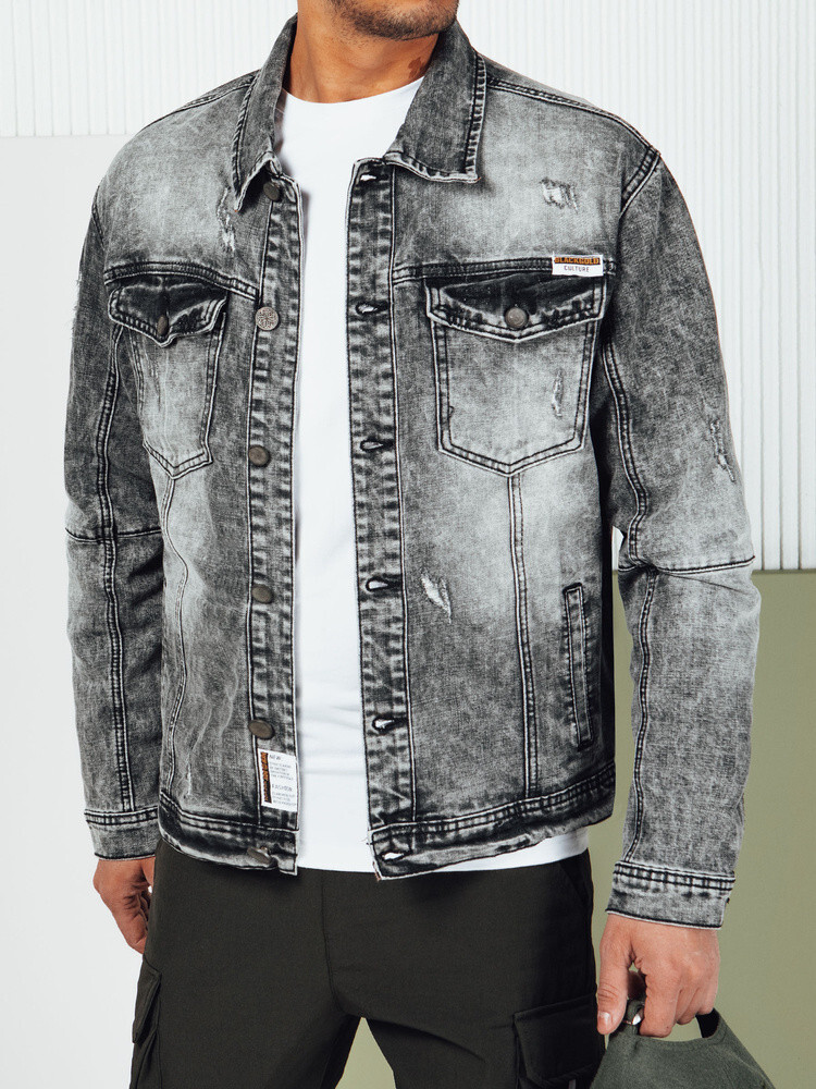 Pánska džínsová bunda čierna FashionStreet TX4689 XL