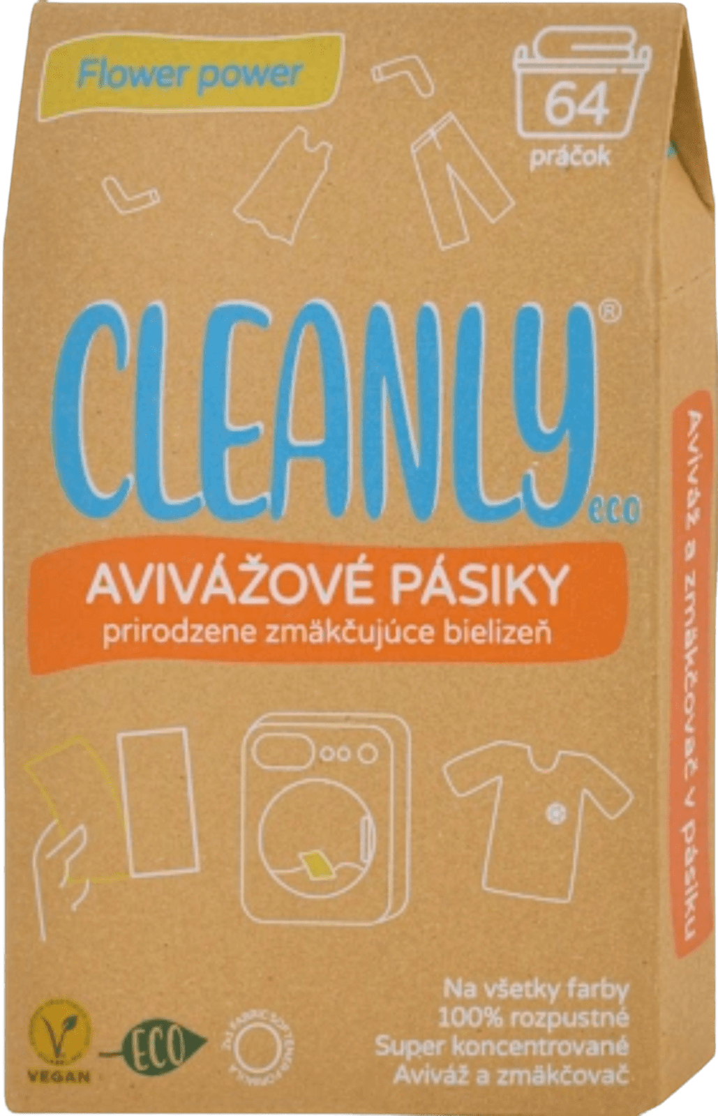CLEANLY ECO Avivážové prúžky - Flower Power 64 ks