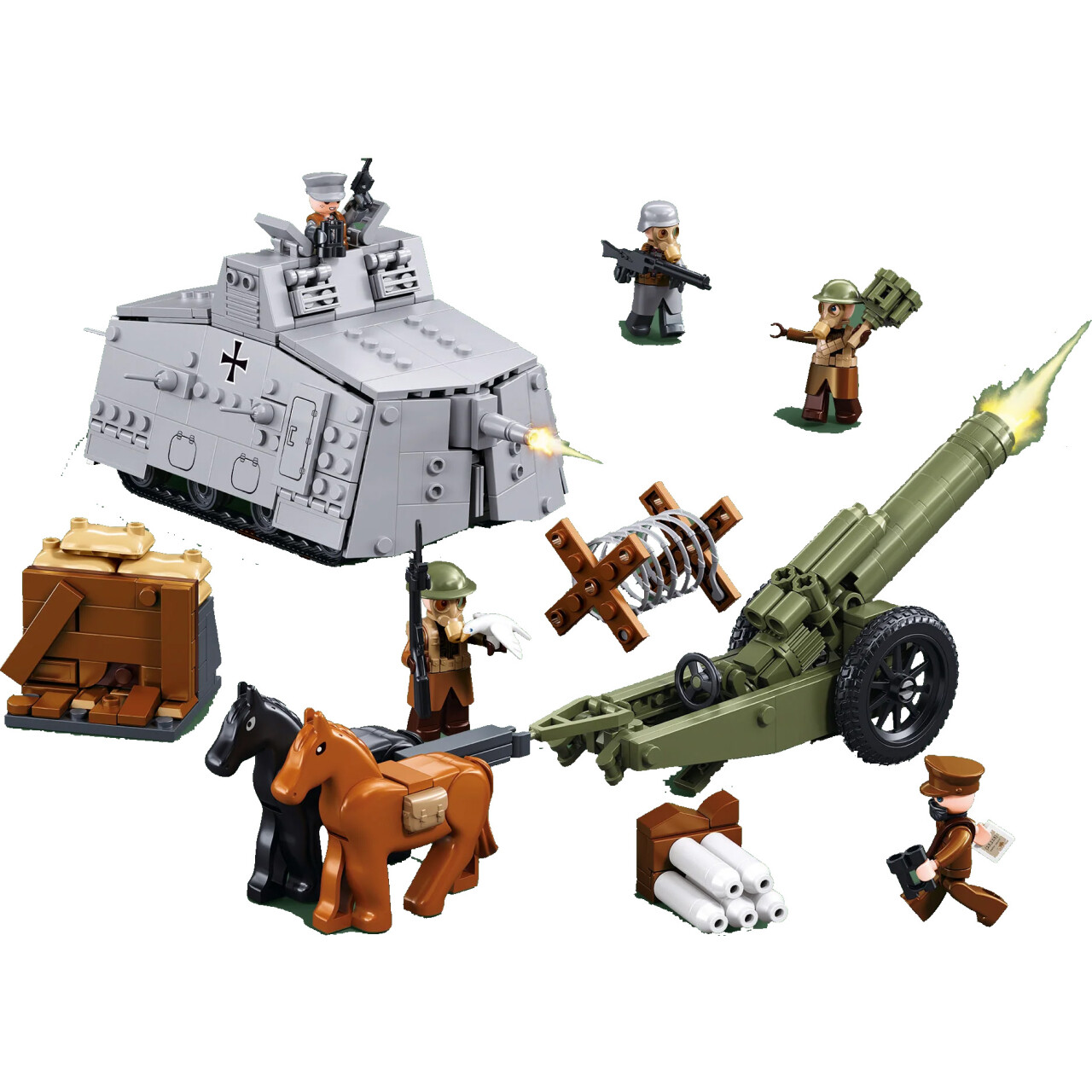 Stavebnica Sluban Army Útočný tank WWI 47Vs M38-B1295