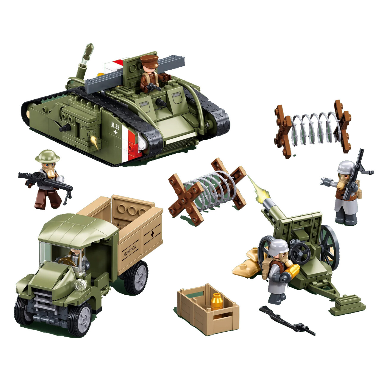 Stavebnica Sluban Army Útočný tank WWI Mark Vs M38-B1296