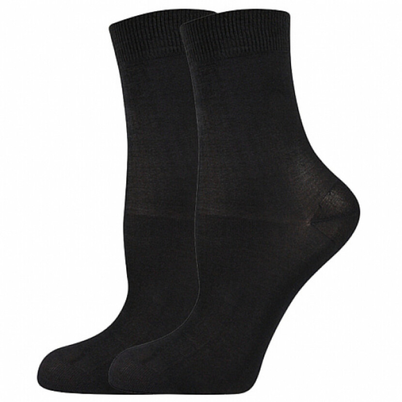 Pančuchové ponožky Lady B COTTON socks 60 DEN - čierne, 39-42