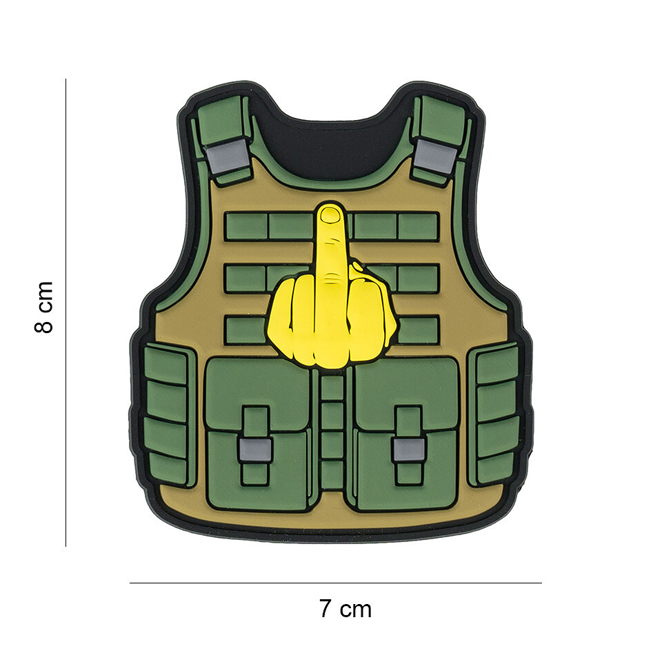 Gumová nášivka 101 Inc Tactical Vest Fuck You - olivová-žltá