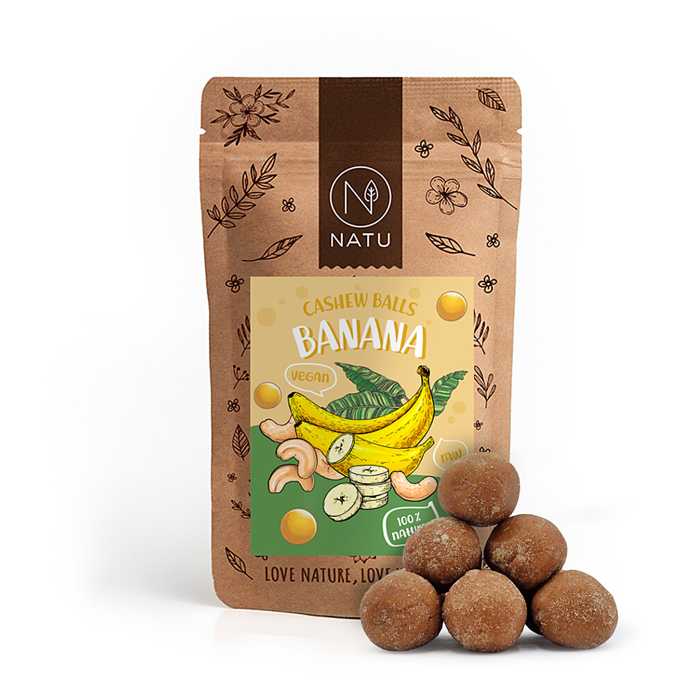 NATU Banánové guličky s kešu krémom 70 g