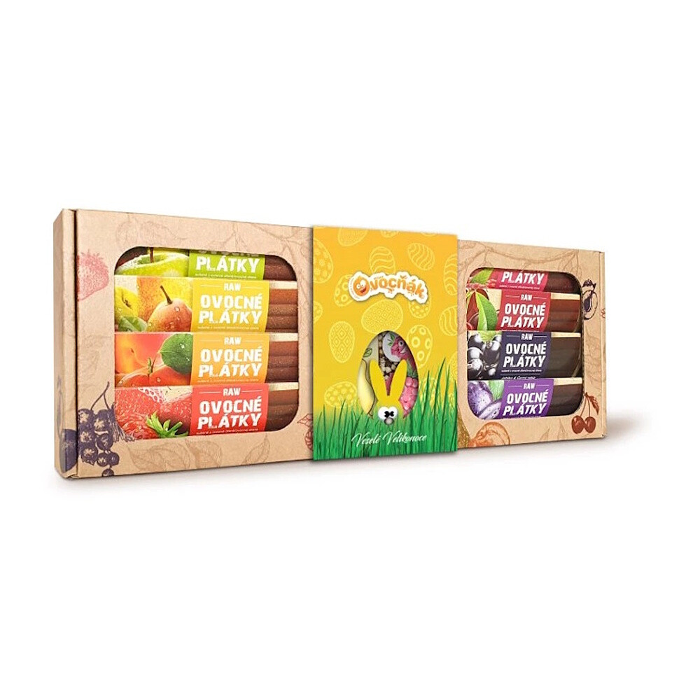 OVOCŇÁK Darčeková sada s plátkami a pufmi VEĽKÁ NOC 204 g