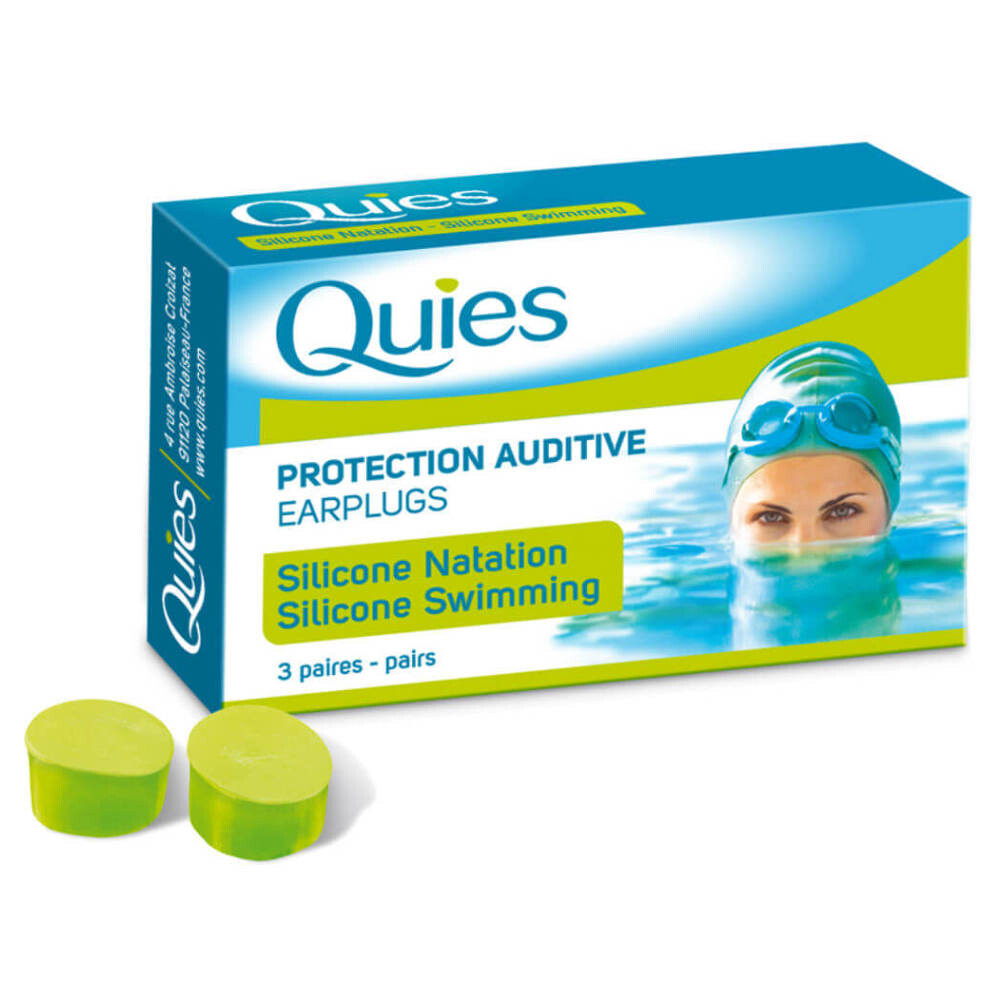 QUIES Silikónové chrániče sluchu na plávanie 3 páry