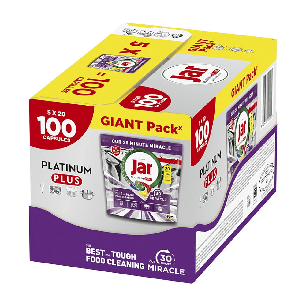 JAR Tablety do umývačky Platinum Plus 30 Minute Miracle 5 x 20 kusov