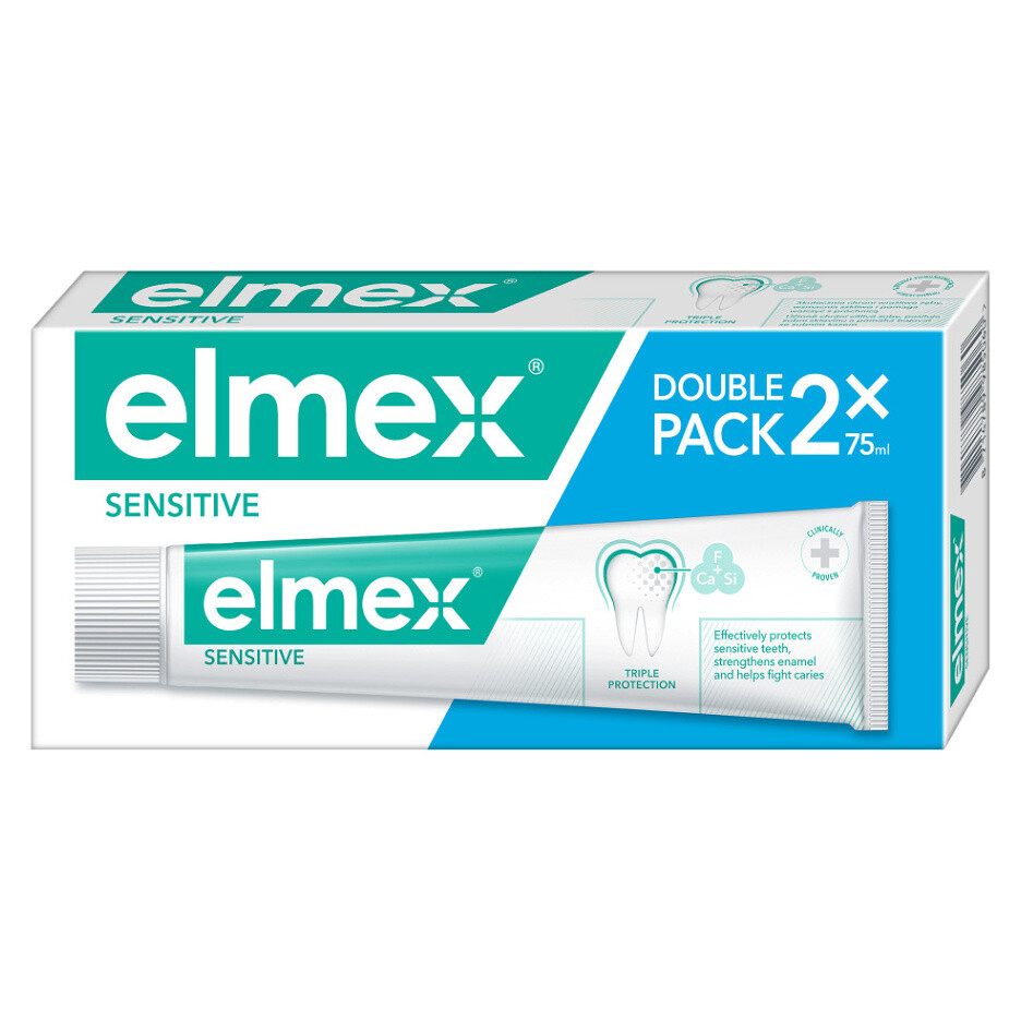 ELMEX Sensitive Zubná pasta na citlivé zuby 2 x 75 ml, poškodený obal