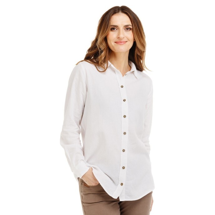 Bushman Dámska ľanová košeľa Fatima, biela S