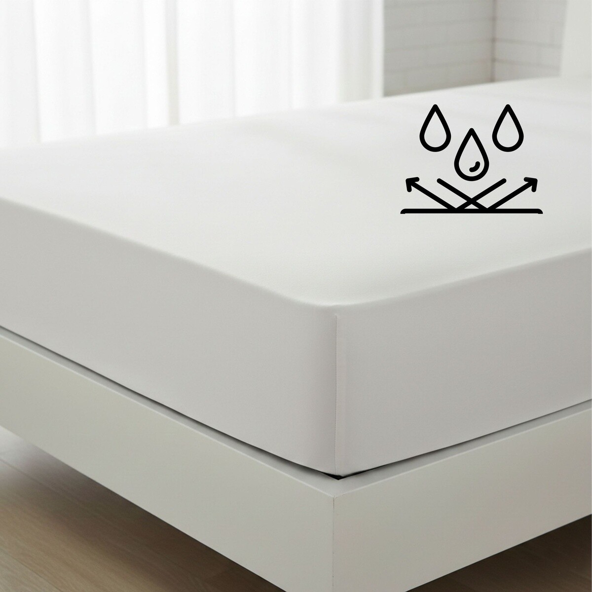 Matracový chránič, Nepriepustné bavlnené JERSEY prestieradlo č.1, biele 90 x 200 cm