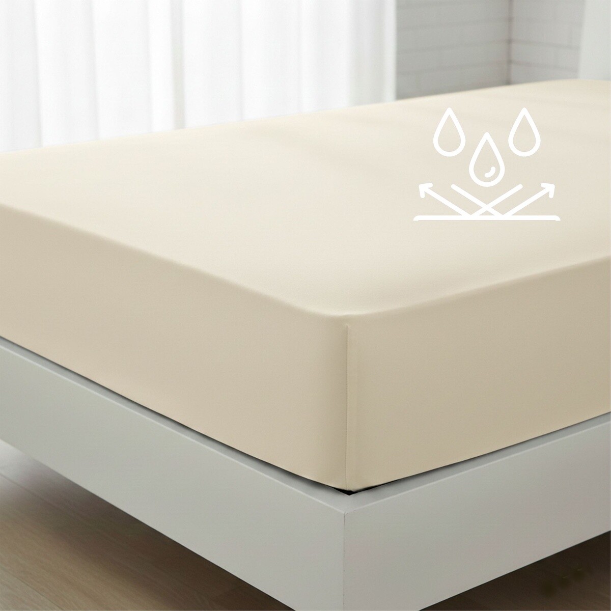 Matracový chránič, Nepriepustné bavlnené JERSEY prestieradlo č.2, krémové 90 x 200 cm