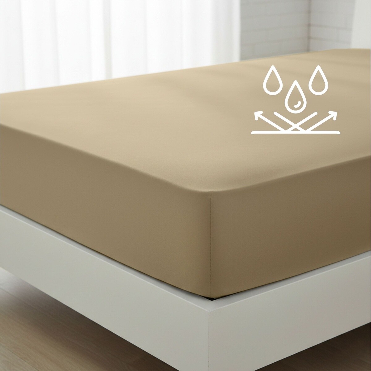 Matracový chránič, Nepriepustné bavlnené JERSEY prestieradlo č.10, cappucino 90 x 200 cm