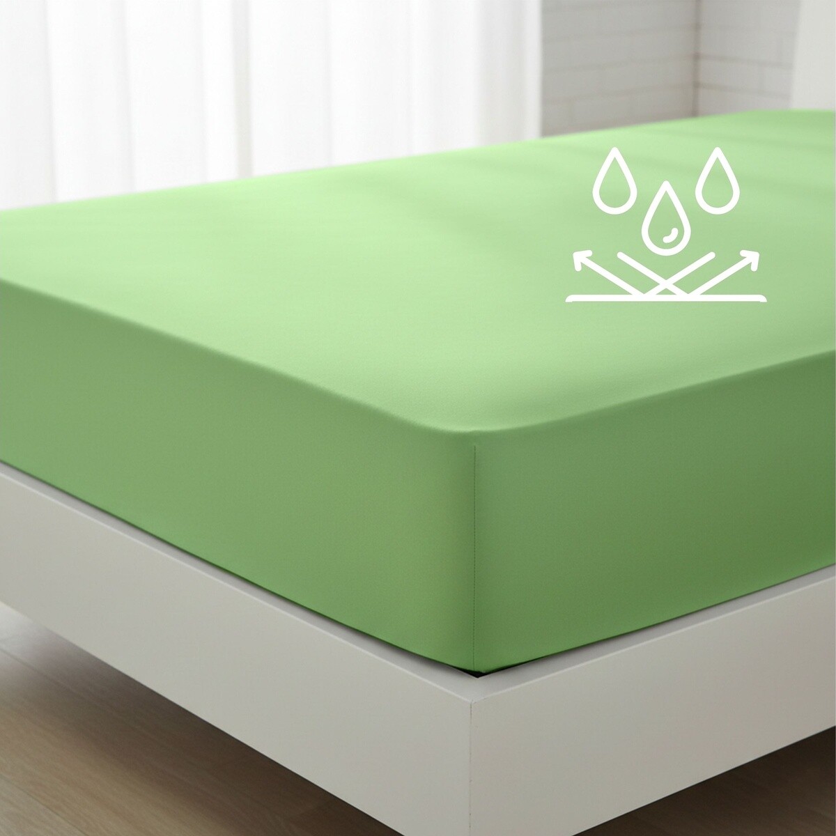 Matracový chránič, Nepriepustné bavlnené JERSEY prestieradlo č.35, zelené 90 x 200 cm