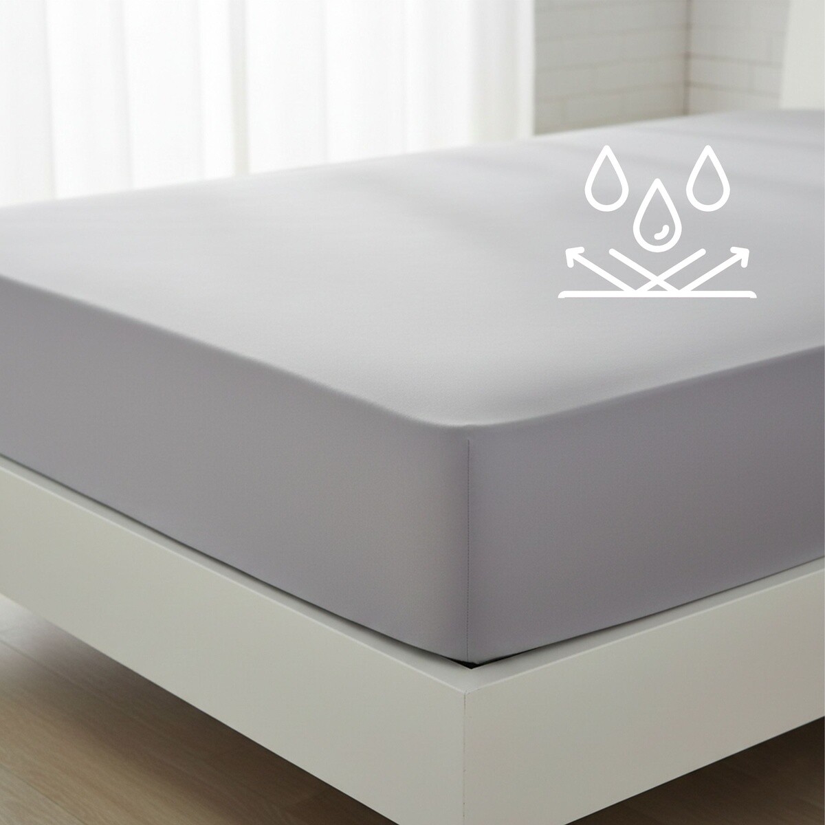 Matracový chránič, Nepriepustné bavlnené JERSEY prestieradlo č.31, sivá 90 x 200 cm