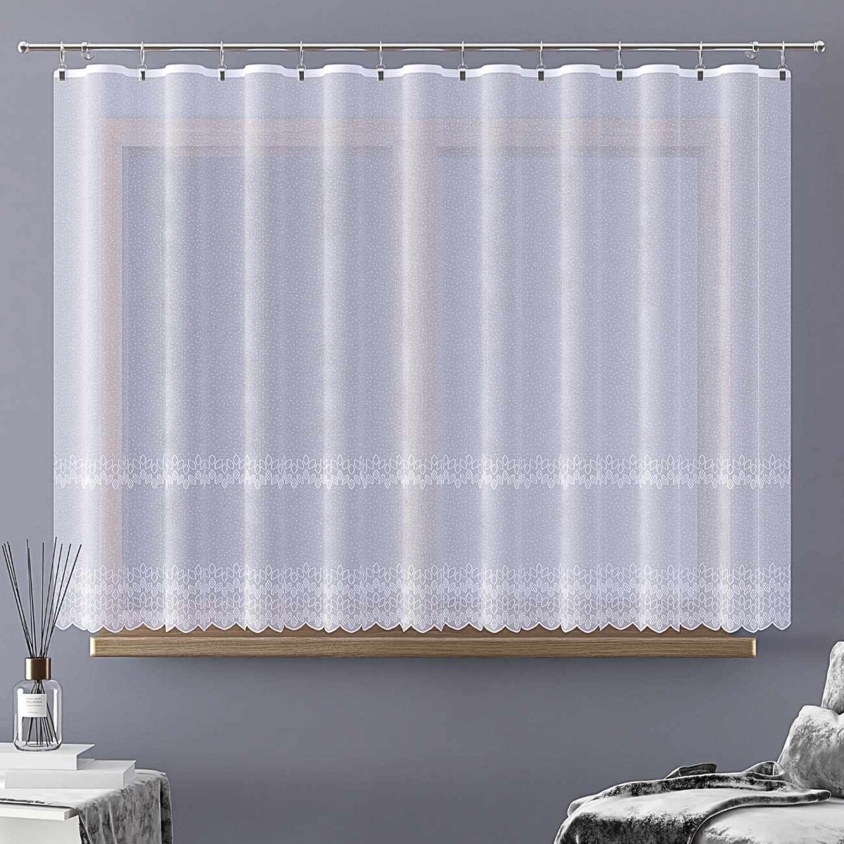 Hotová záclona, Valentina, biela 400 x 160 cm