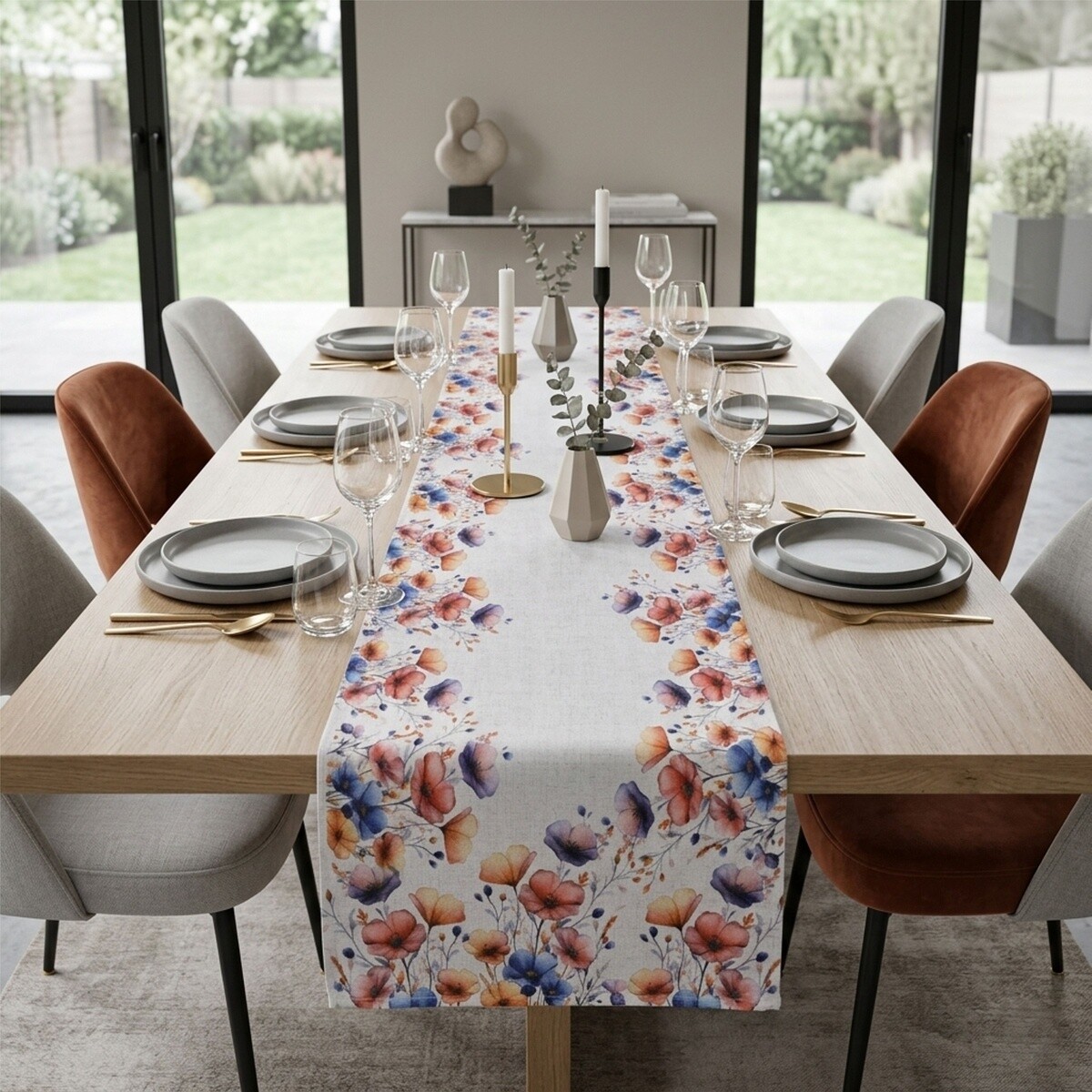 Obrus celoročný, Farebná lúka, biely