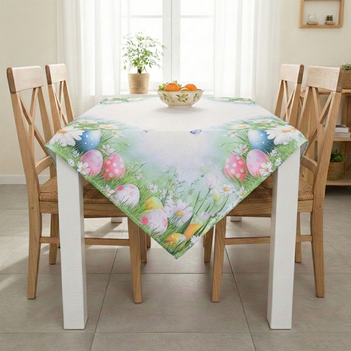 Obrus veľkonočný, Vajcia na lúke