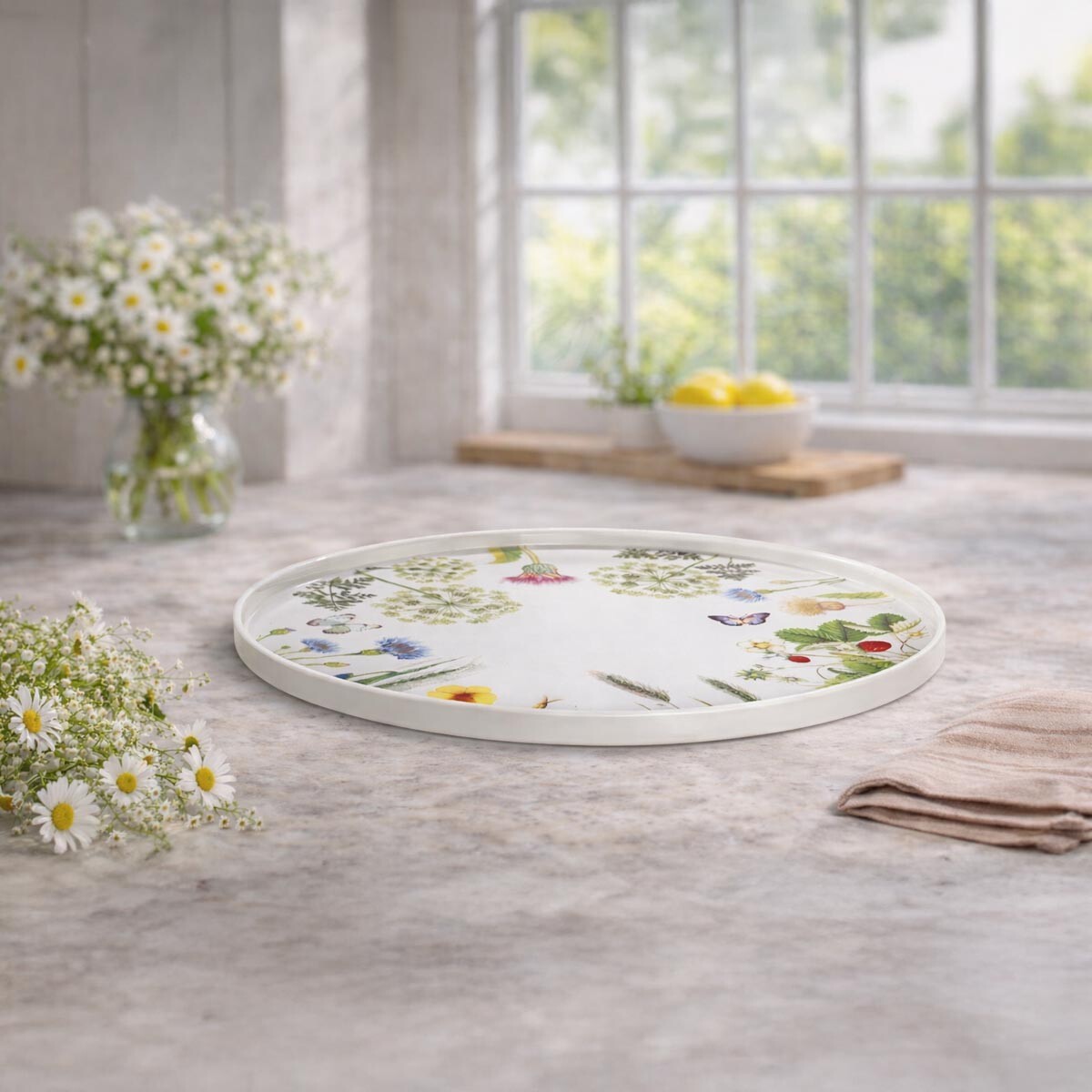 Porcelánový tanier na tortu Divoké kvety