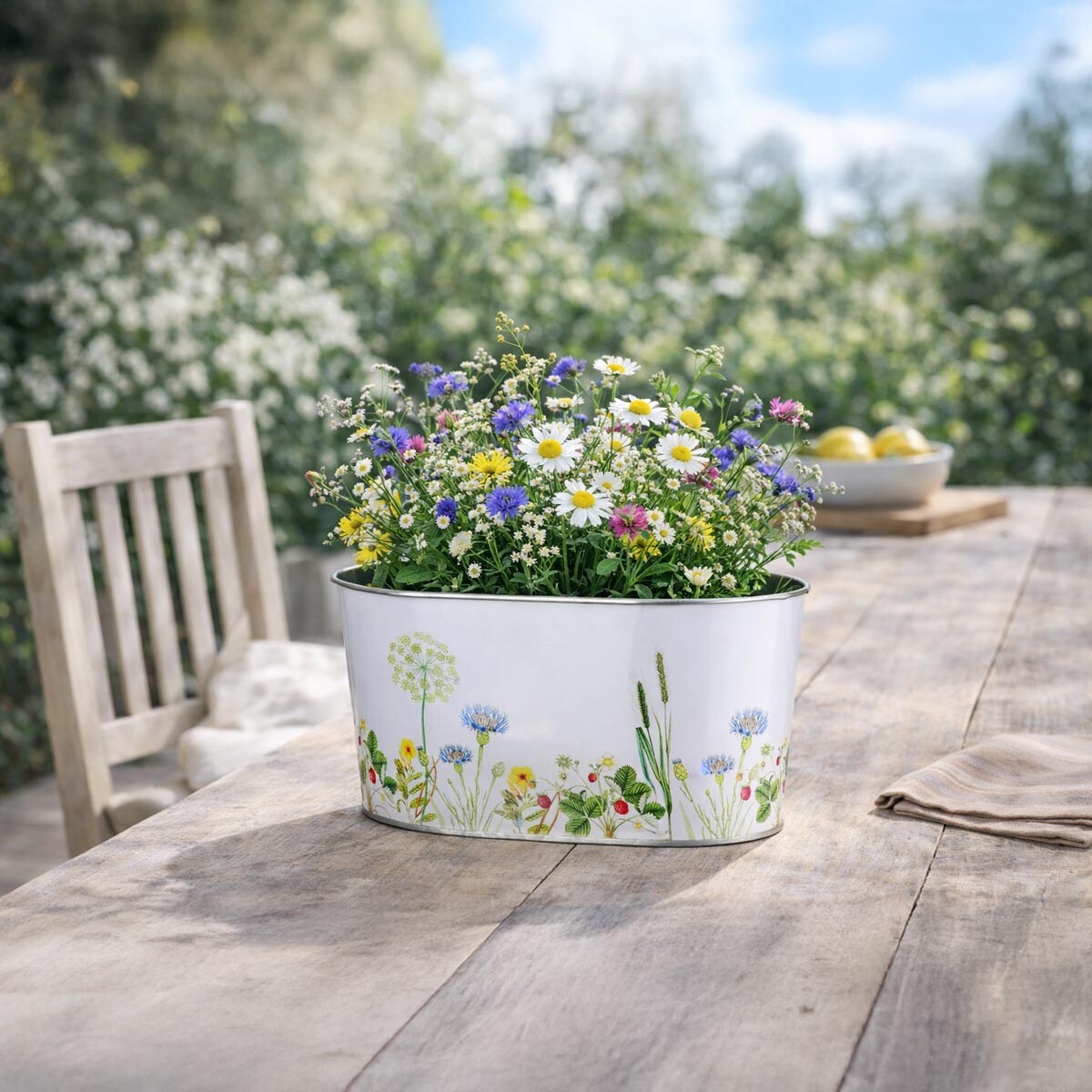 Obal na kvetináč Divoké kvety, oválny