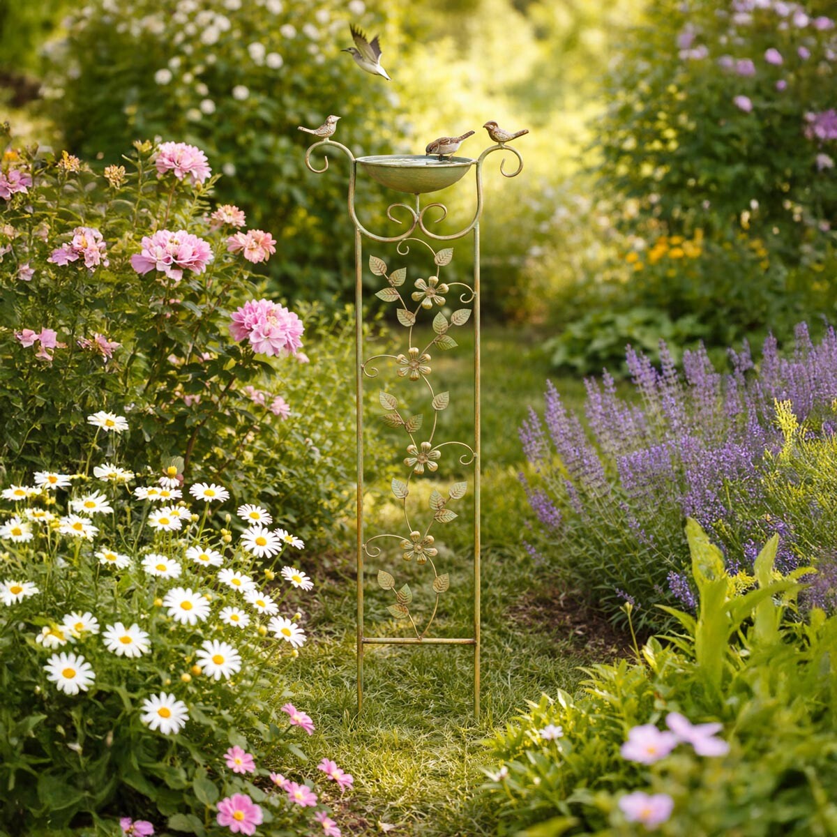 Kŕmidlo pre vtáky s podperou pre popínavé rastliny