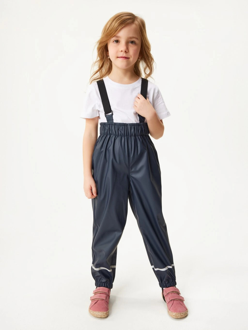 Detské nepremokavé nohavice bez zateplenia, Tm. modročierna - veľ. 122/128