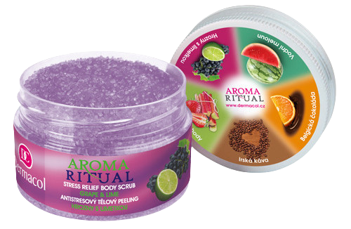 DERMACOL Aroma Moment antistresový telový peeling hrozno s limetkou 200 g