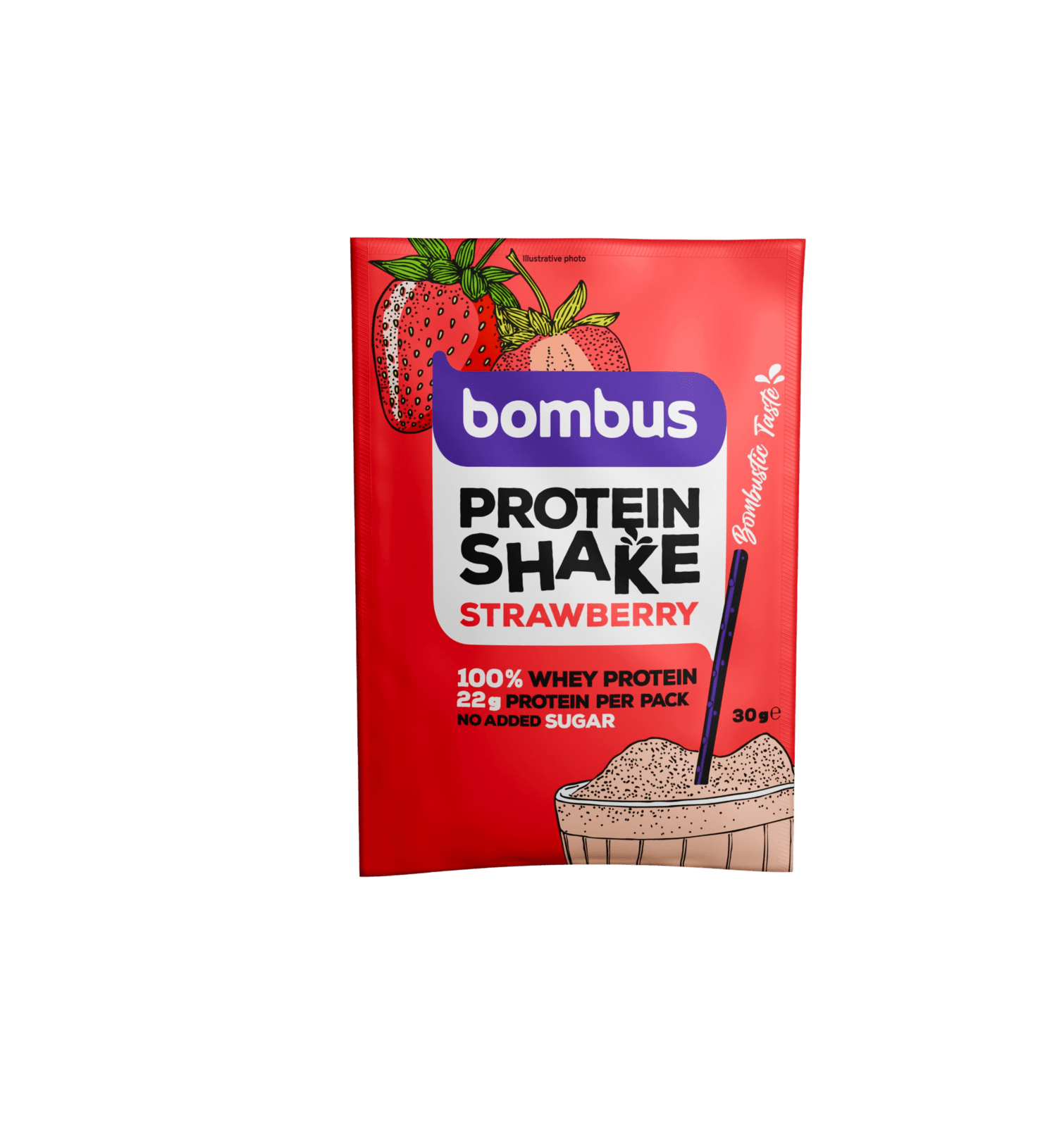 BOMBUS Proteín Shake Strawberry 30 g