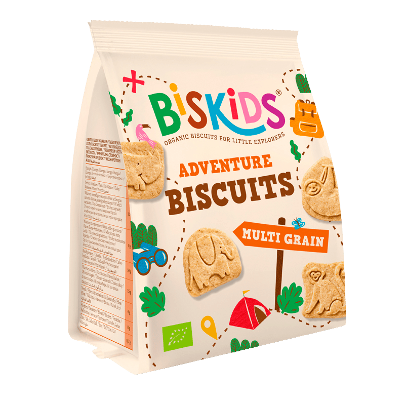 BELKORN BISkids BIO detské celozrnné sušienky s kúskami jabĺk bez pridaného cukru 100 g