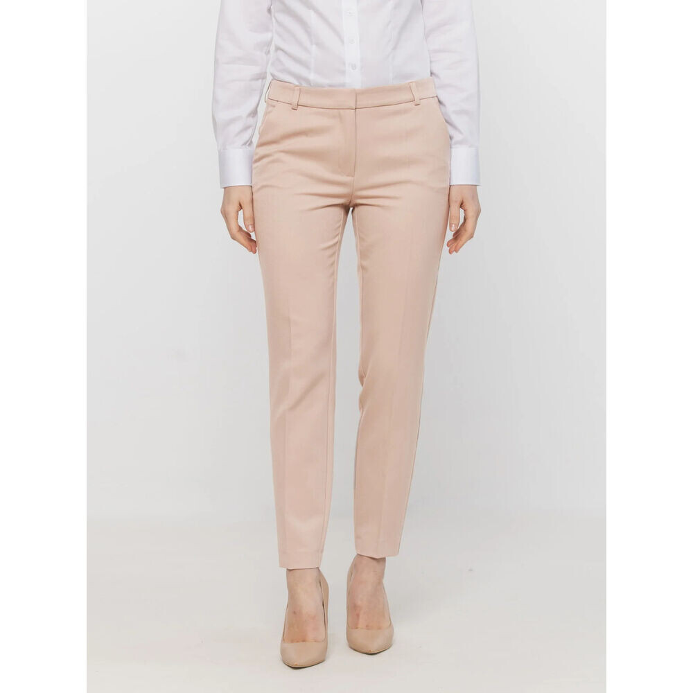 Dámske béžové elegantné nohavice úzkeho strihu 19634