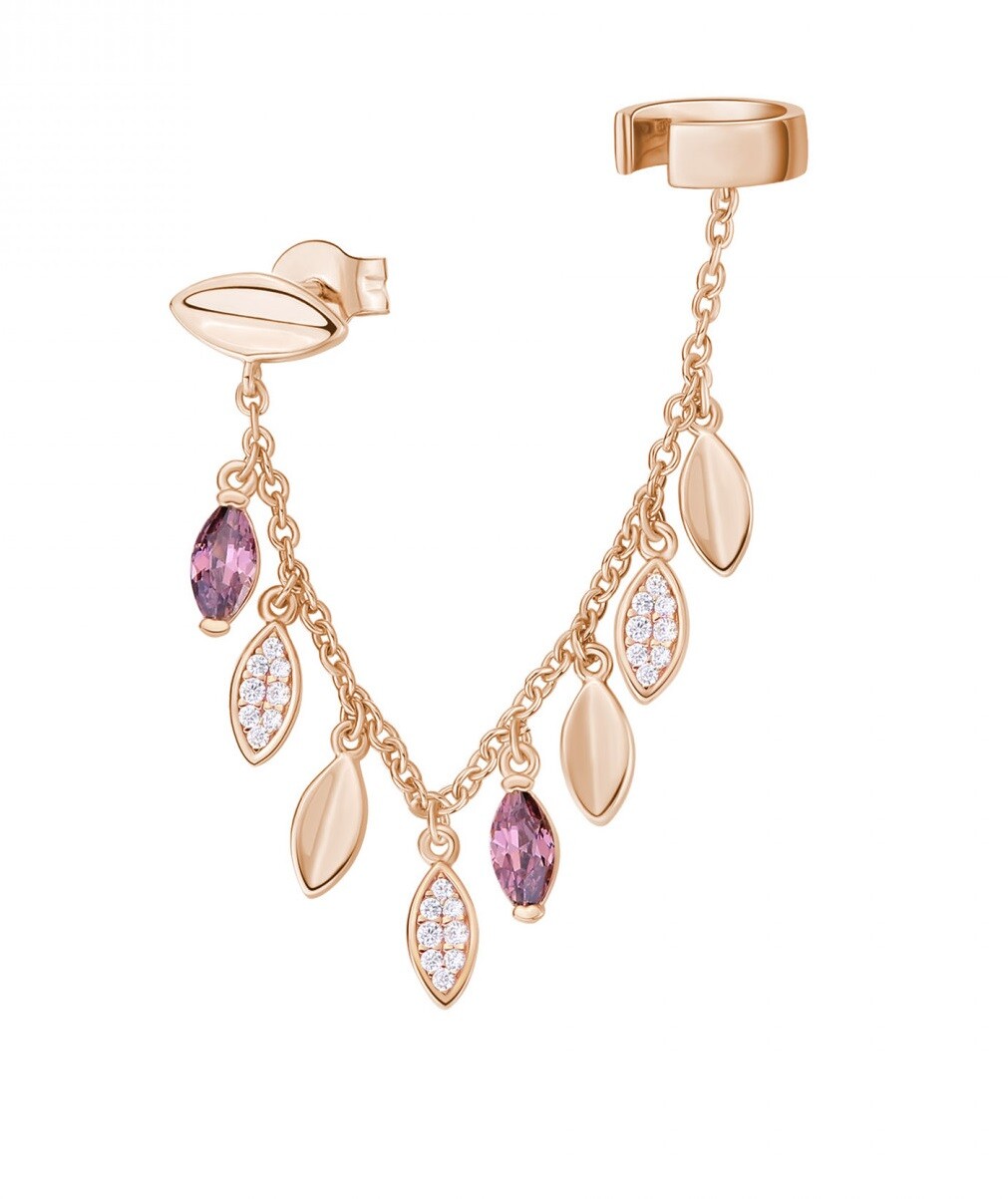 Rosato Módna pozlátená single náušnice so zirkónmi Gaia RZGA55