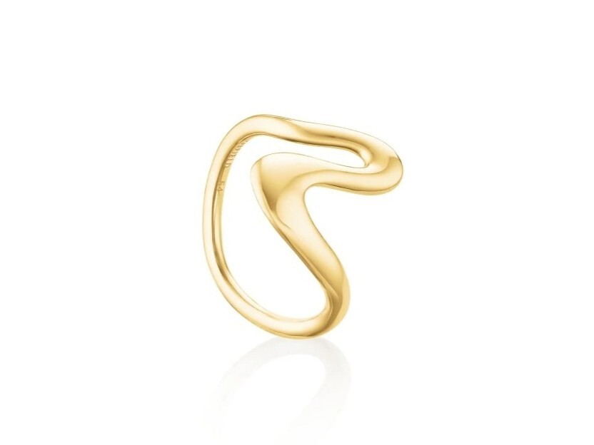 Rosefield Pozlátený prsteň s organickým tvarom pre ženy JRWR 52 mm