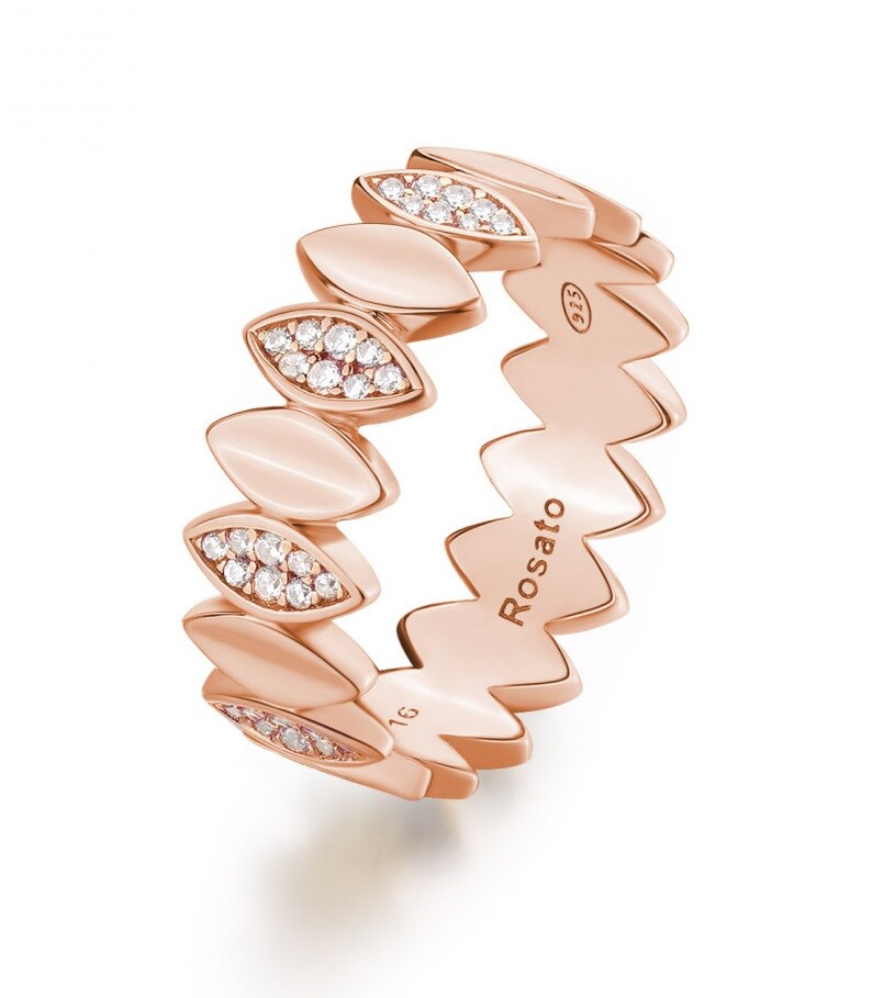 Rosato Pozlátený dámsky prsteň s kubickými zirkónmi Gaia RZGA59 52 mm