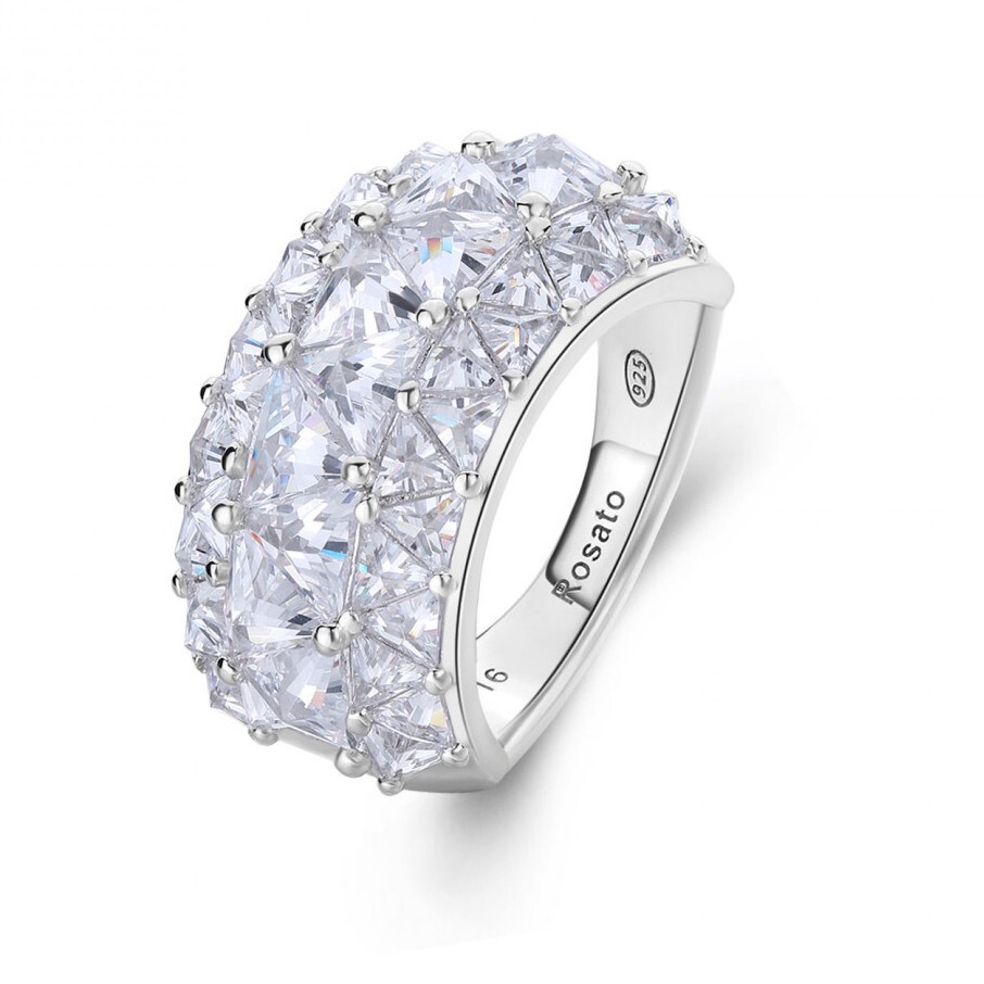 Rosato Oslnivý strieborný prsteň s kubickými zirkónmi Vittoria RZVT33 54 mm