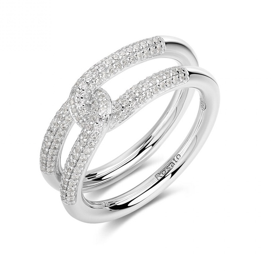 Rosato Originálny strieborný prsteň s kubickými zirkónmi Bianca RZBI83 58 mm