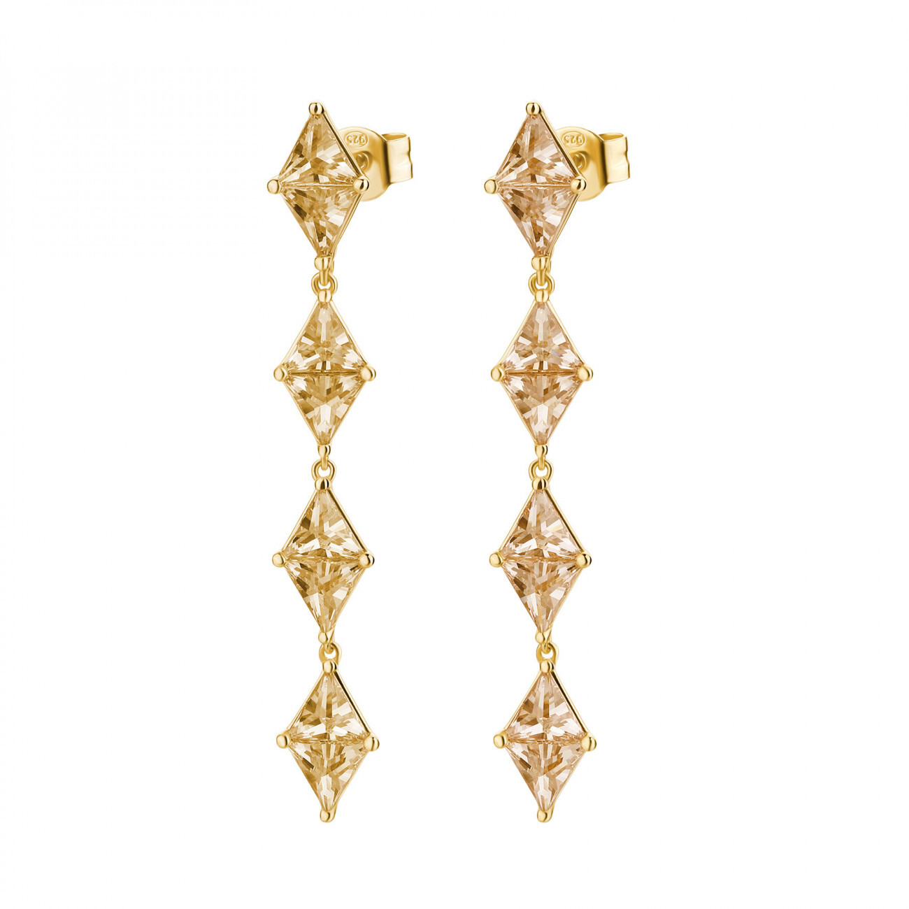 Rosato Luxusné náušnice s champagne zirkónmi Vittoria RZVT26