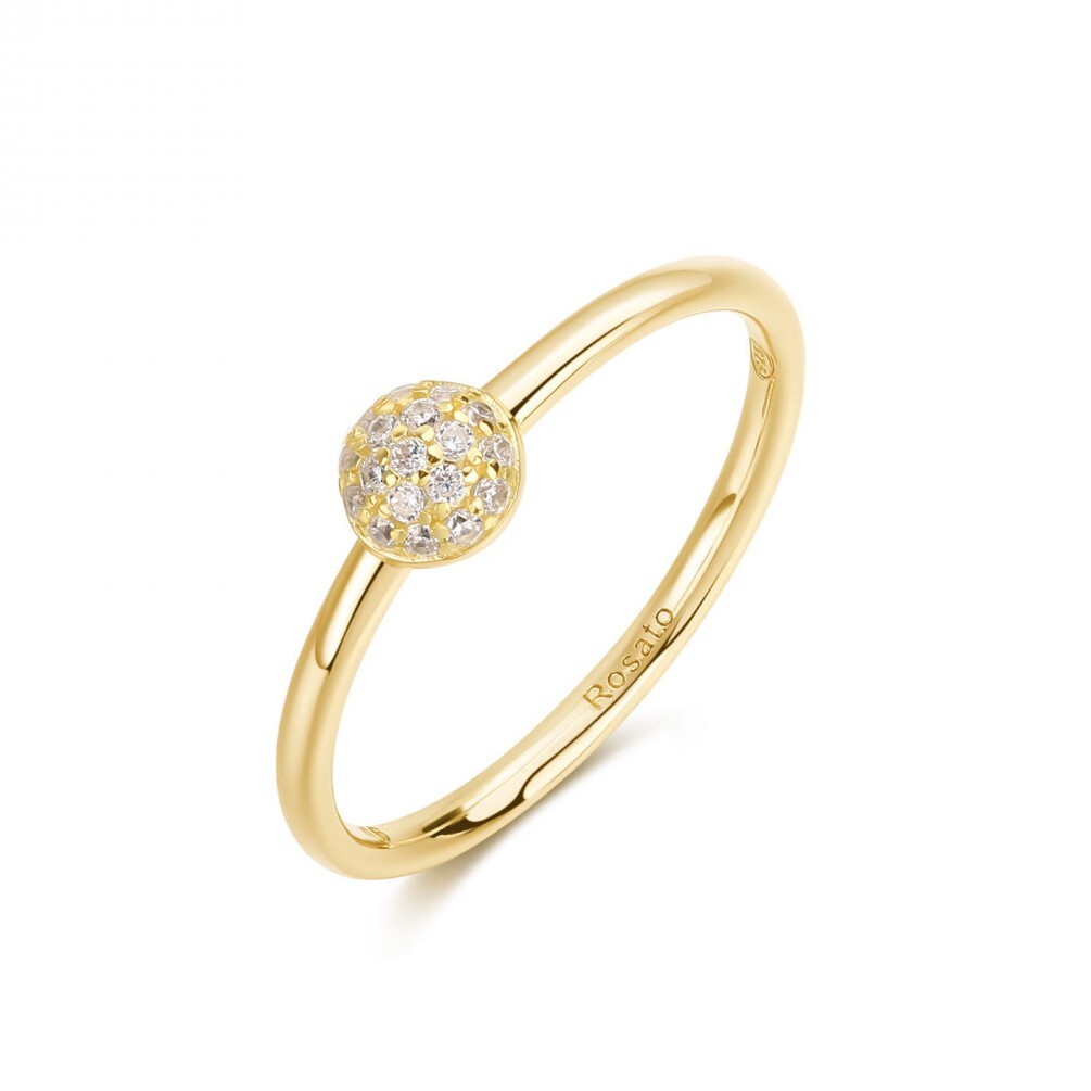 Rosato Pôvabný pozlátený prsteň s kubickými zirkónmi Bianca RZBI80 60 mm