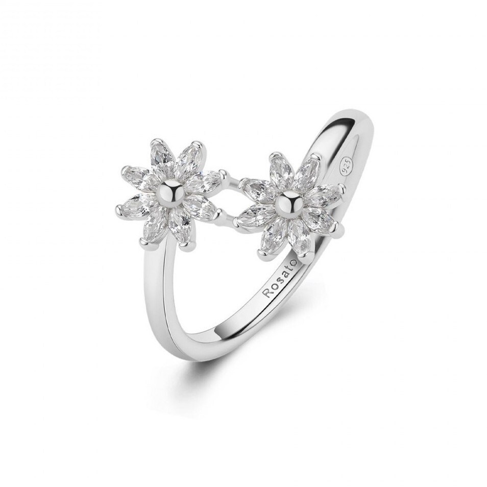 Rosato Nežný strieborný prsteň Kvetina Gaia RZGA78 54 mm