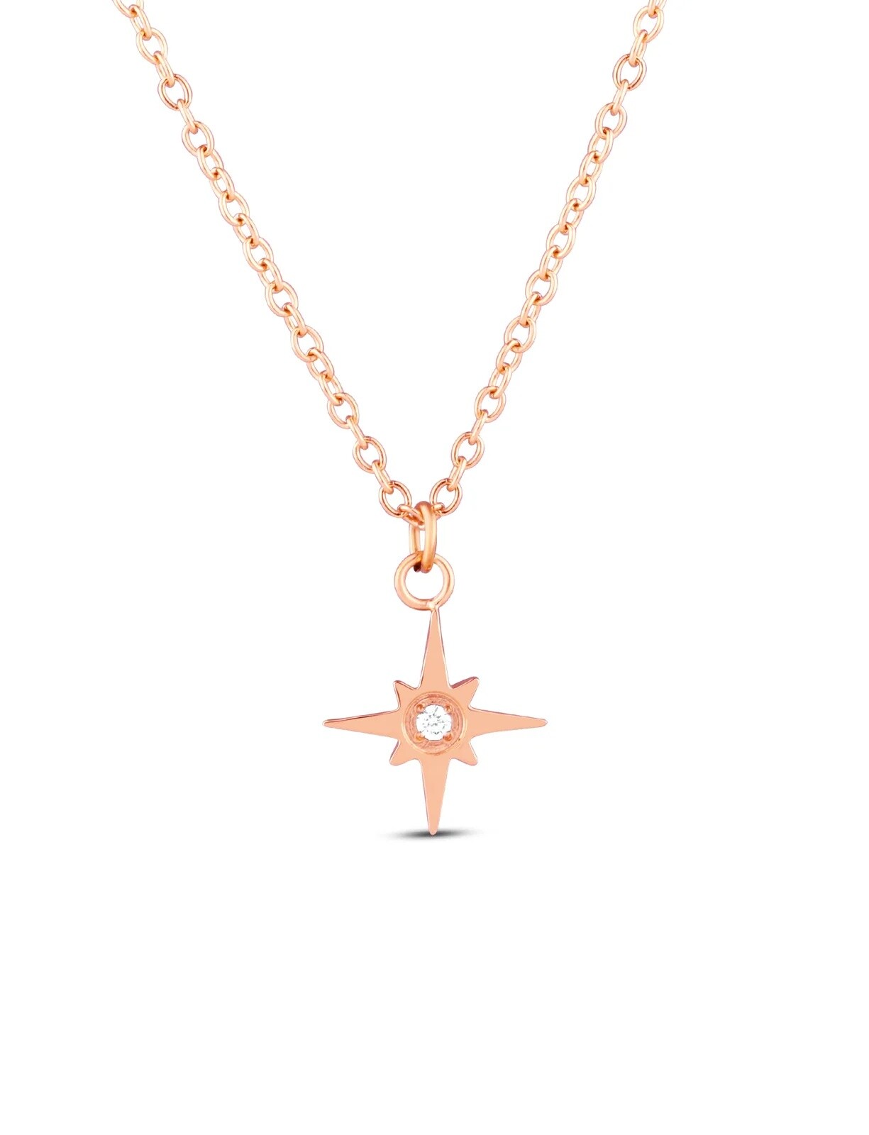 Vuch Trblietavý pozlátený náhrdelník Hviezda Staria Rose Gold