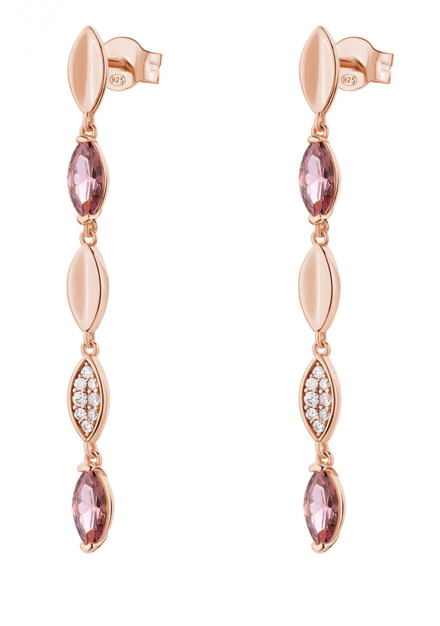 Rosato Dlhé pozlátené náušnice s kubickými zirkónmi Gaia RZGA53