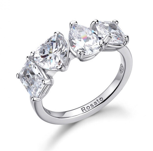 Rosato Strieborný dámsky prsteň s kubickými zirkónmi Gemma RZGE34 56 mm