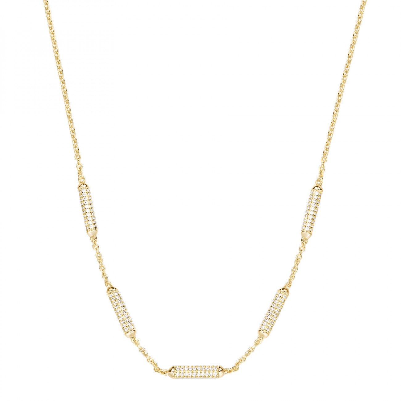 Rosato Nezný pozlátený náhrdelník so zirkónmi Bianca RZBI59