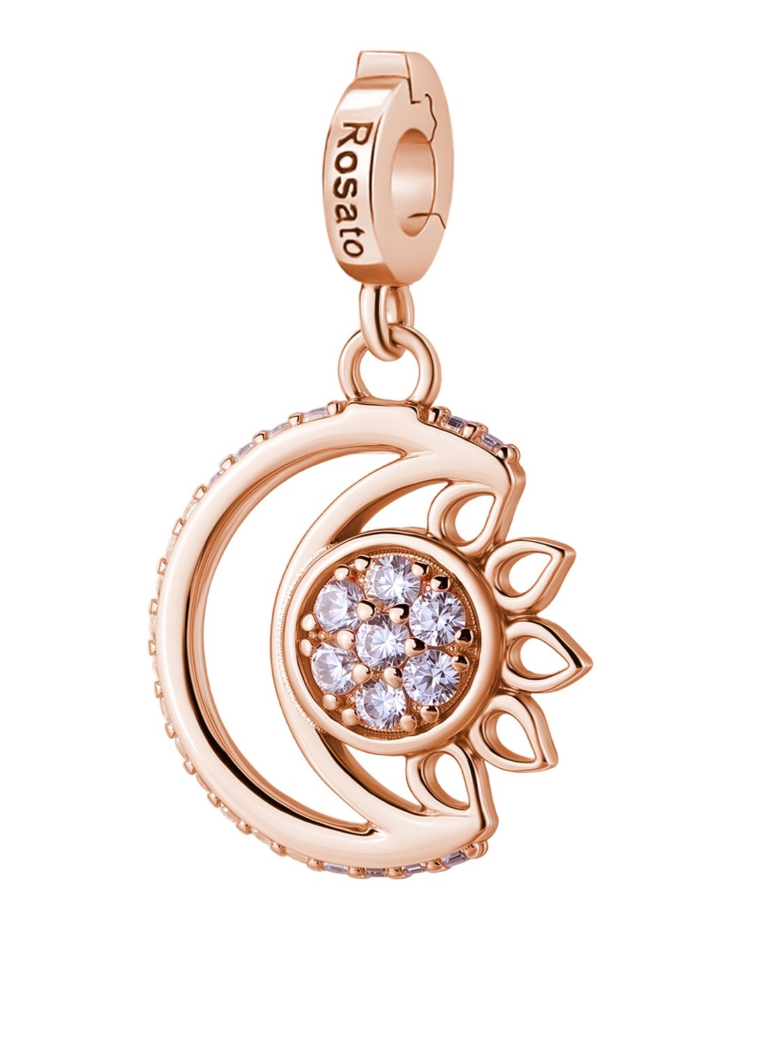 Rosato Trblietavý pozlátený prívesok Mesiac a Slnko Storie RZ252