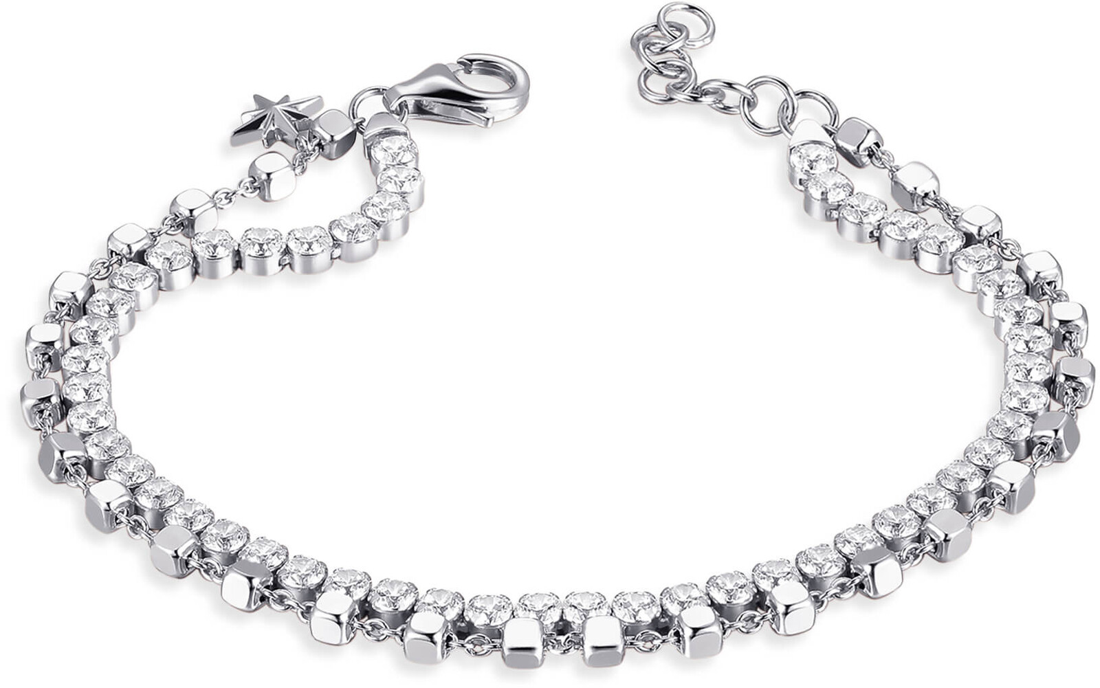 Rosato Trblietavý strieborný náramok na prívesky Storie RZB019