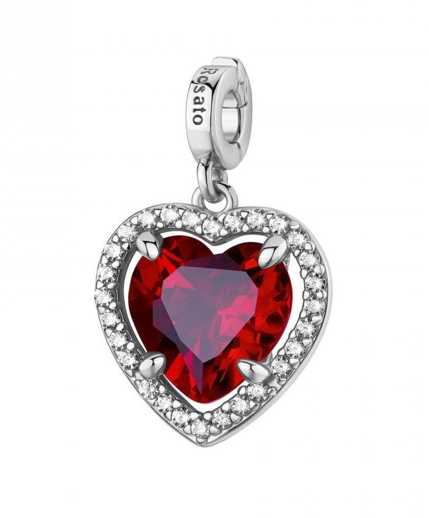 Rosato Strieborný srdiečkový prívesok so zirkónmi Storie RZLE088R
