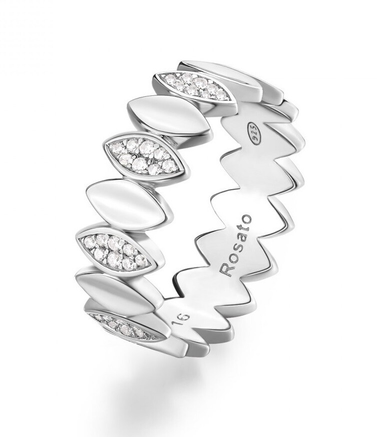 Rosato Strieborný dámsky prsteň s kubickými zirkónmi Gaia RZGA58 54 mm