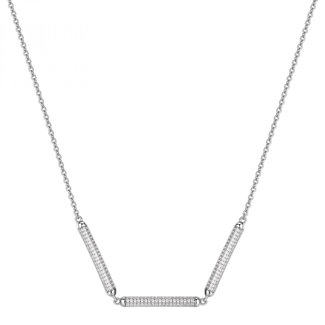 Rosato Strieborný náhrdelník so zirkónmi Bianca RZBI10