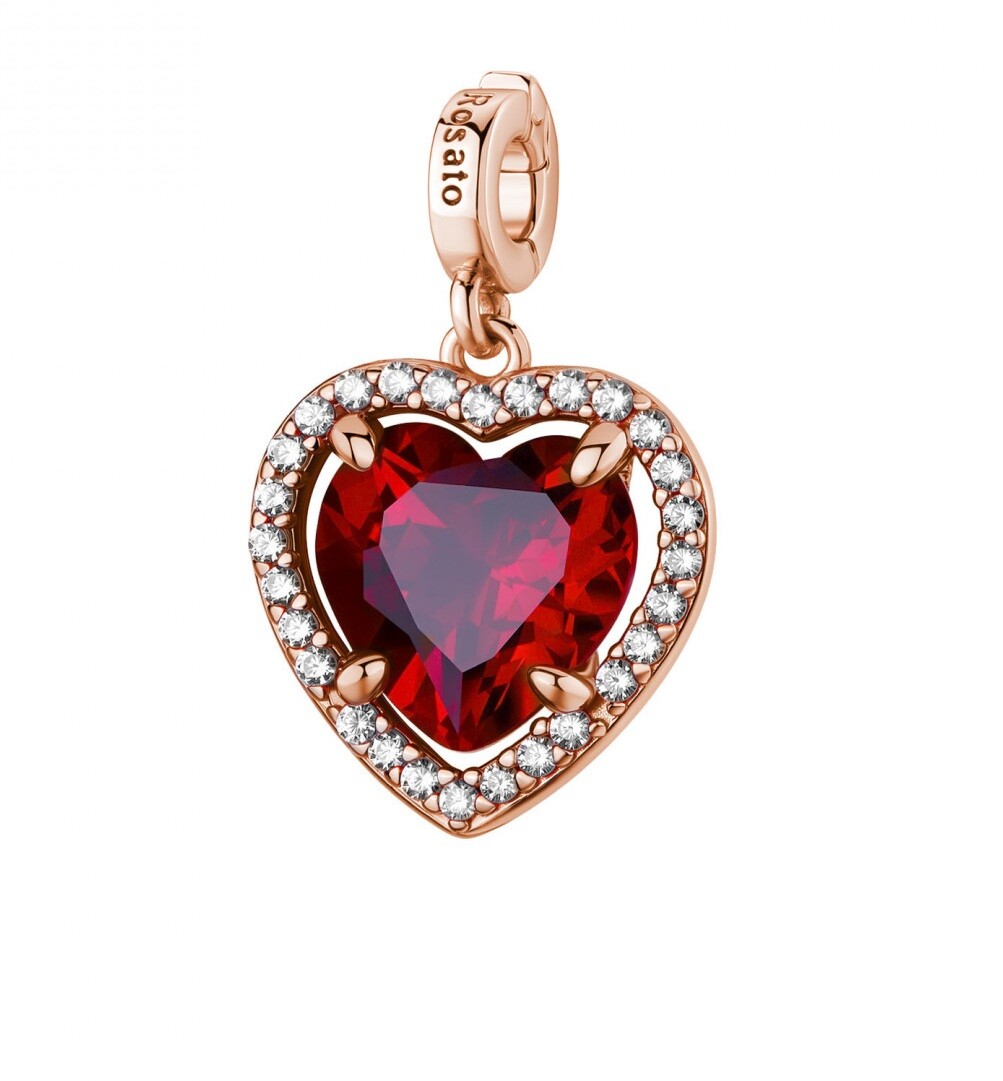 Rosato Pozlátený srdiečkový prívesok so zirkónmi Storie RZLE088
